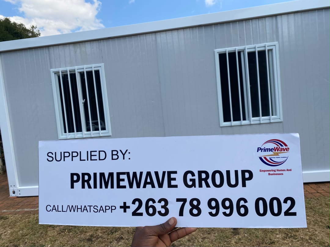 Finished prefabricated container supplied by Primewave Construction Group